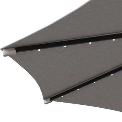 10ft Outdoor Cantilever Umbrella, Solar Lights, Adjustable Angle, Light Grey Cantilever Umbrellas at Gallery Canada