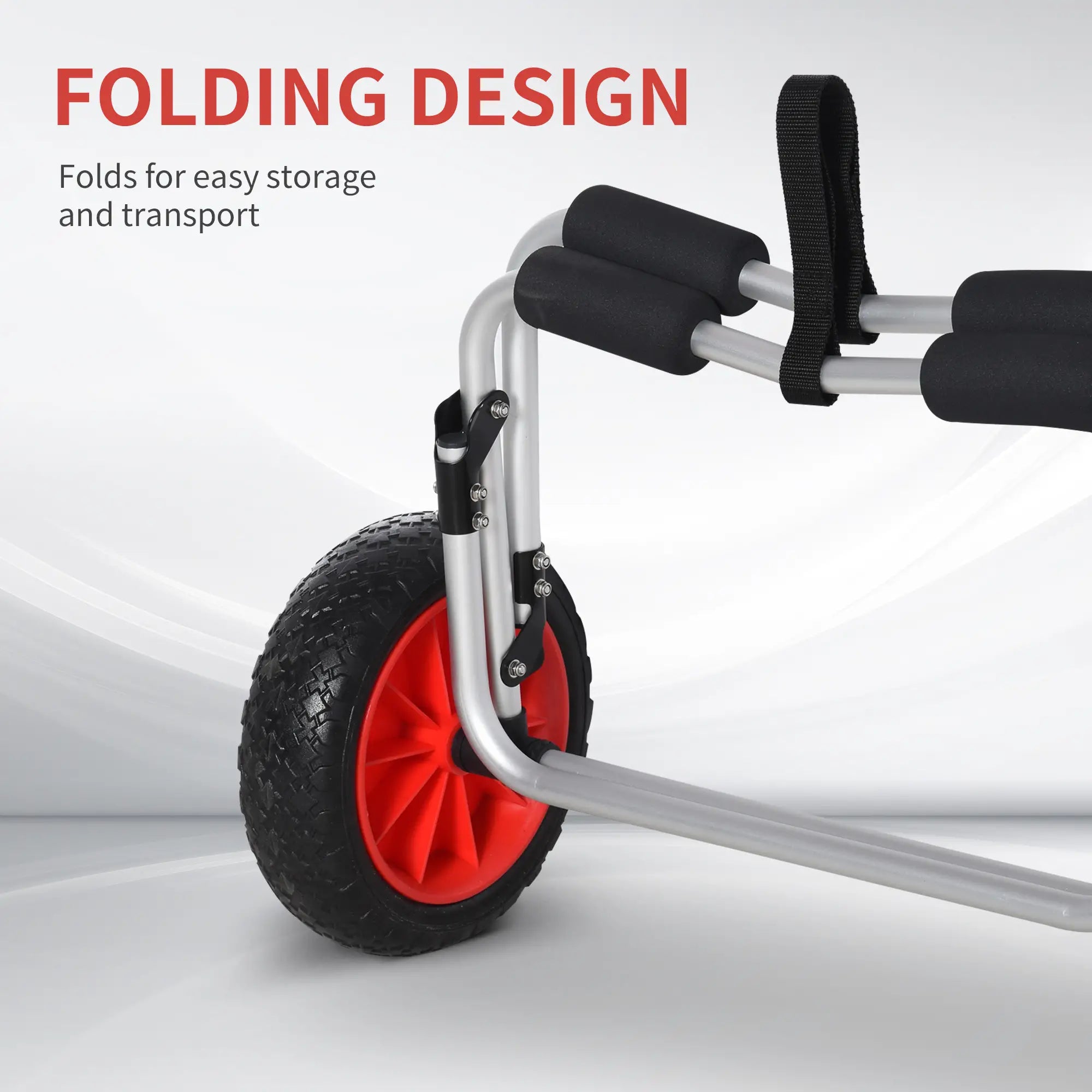 198LBS Kayak Cart, Foldable Canoe Dolly, Aluminum Frame, Silver Kayak Carts at Gallery Canada