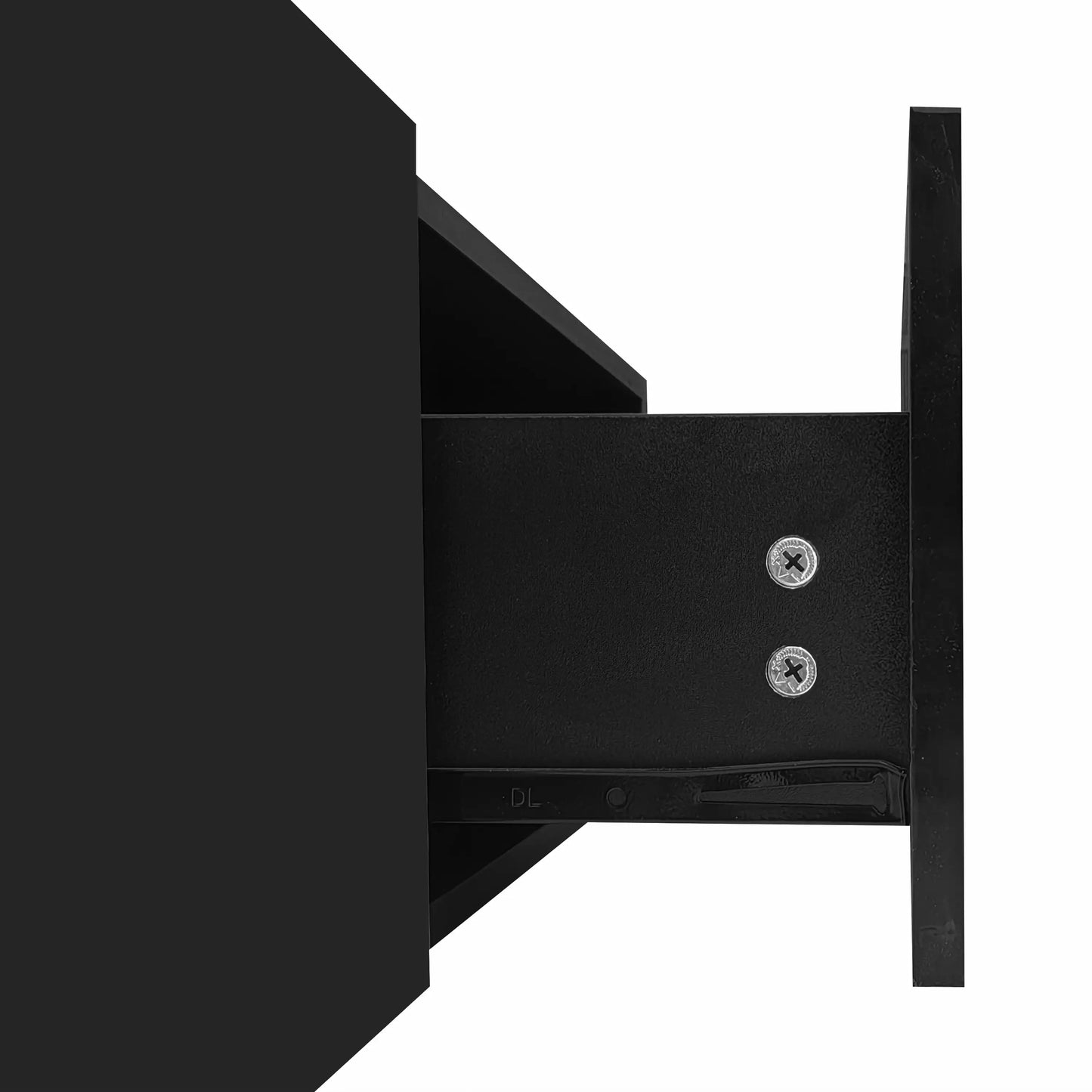 TV Cabinet With Glass Shelves, LED Lighting, 67" L x 13" W x 13" H, Natural, Black TV Stands at Gallery Canada
