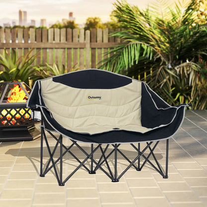 Portable Camp Chair, Double with Cup Holders, Carry Bag, 551 lbs, Khaki Picnic Tables & Camping Chairs at Gallery Canada