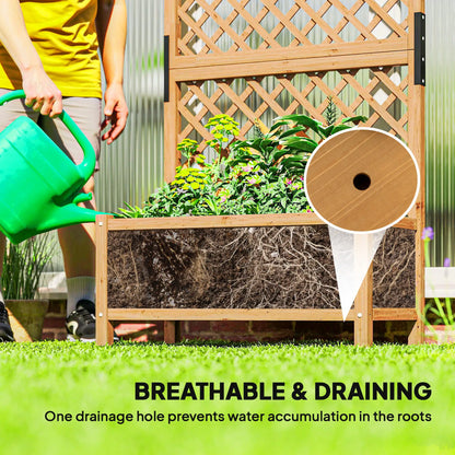 Wooden Raised Garden Bed With Trellis, 35.4" x 17.7" x 70.9", Yellow