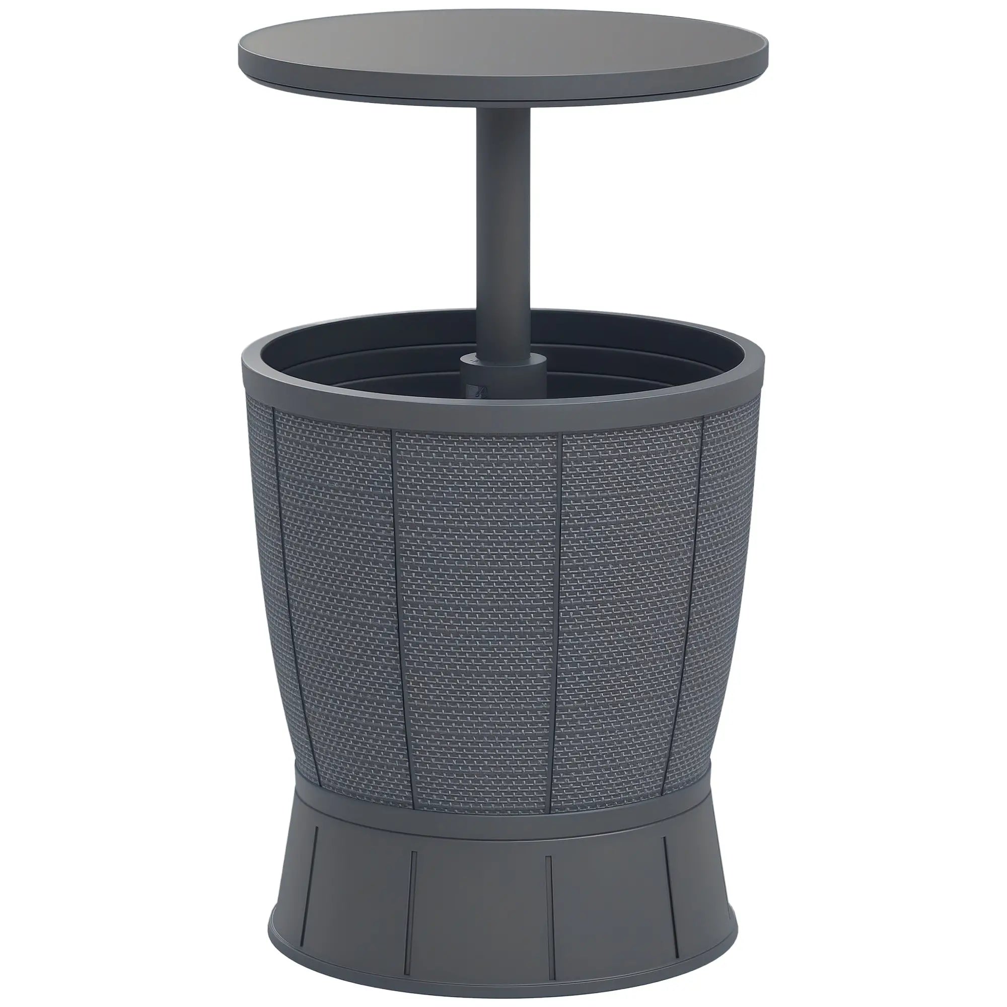 11 Gallon Patio Cooler Side Table, Adjustable Height, Drainage Plug, Grey Patio Side Tables at Gallery Canada