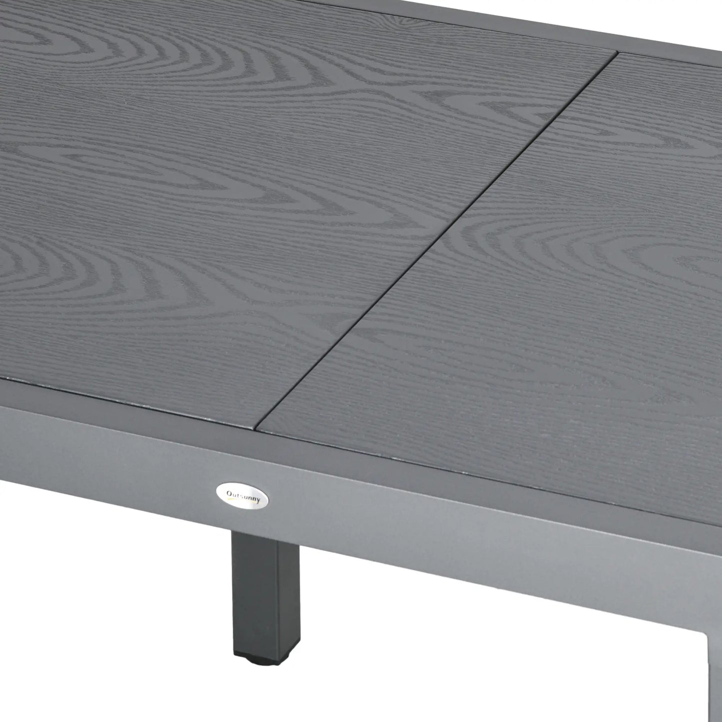 31.5"-63" Extendable Outdoor Dining Table, Aluminium Frame, Steel Tabletop, Dark Grey Patio Dinning Tables at Gallery Canada