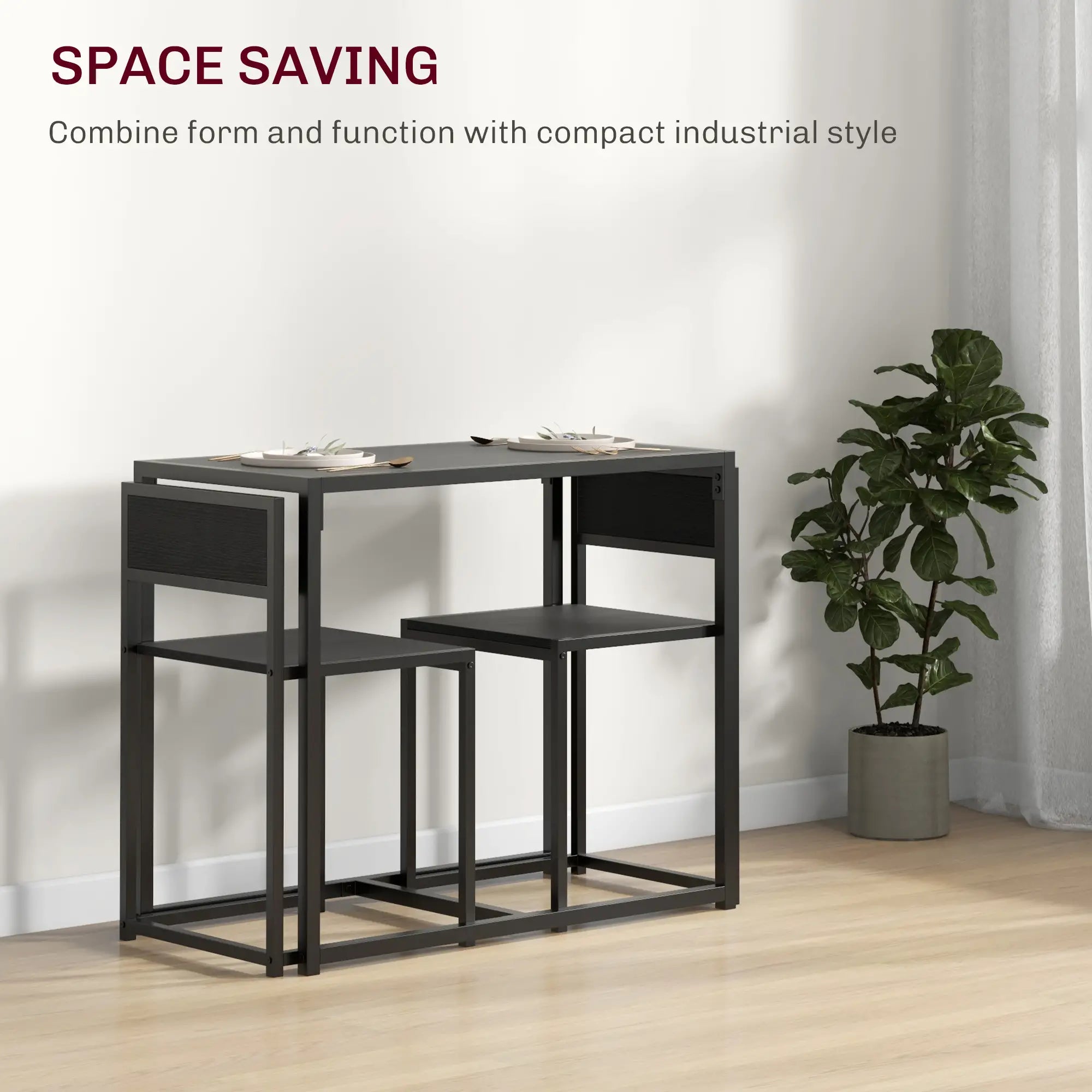 Industrial Dining Table Set for 2, Kitchen Table and Chairs, Small Space Bar Sets at Gallery Canada