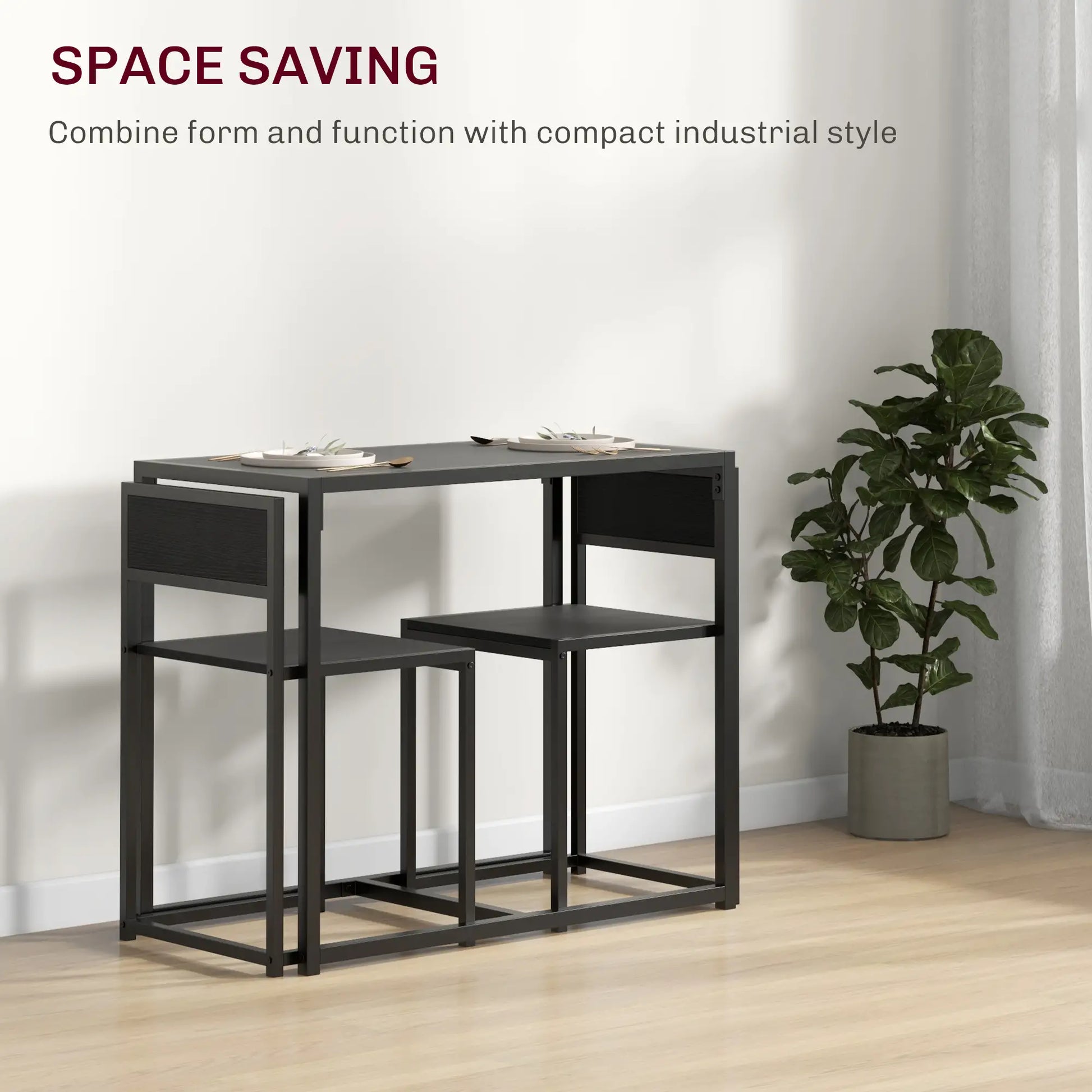 Industrial Dining Table Set for 2, Kitchen Table and Chairs, Small Space Bar Sets at Gallery Canada