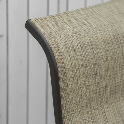 Patio Glider with Mesh Fabric, Outdoor Rocking Chair, Brown Flaxen, Brown Outdoor Gliders at Gallery Canada