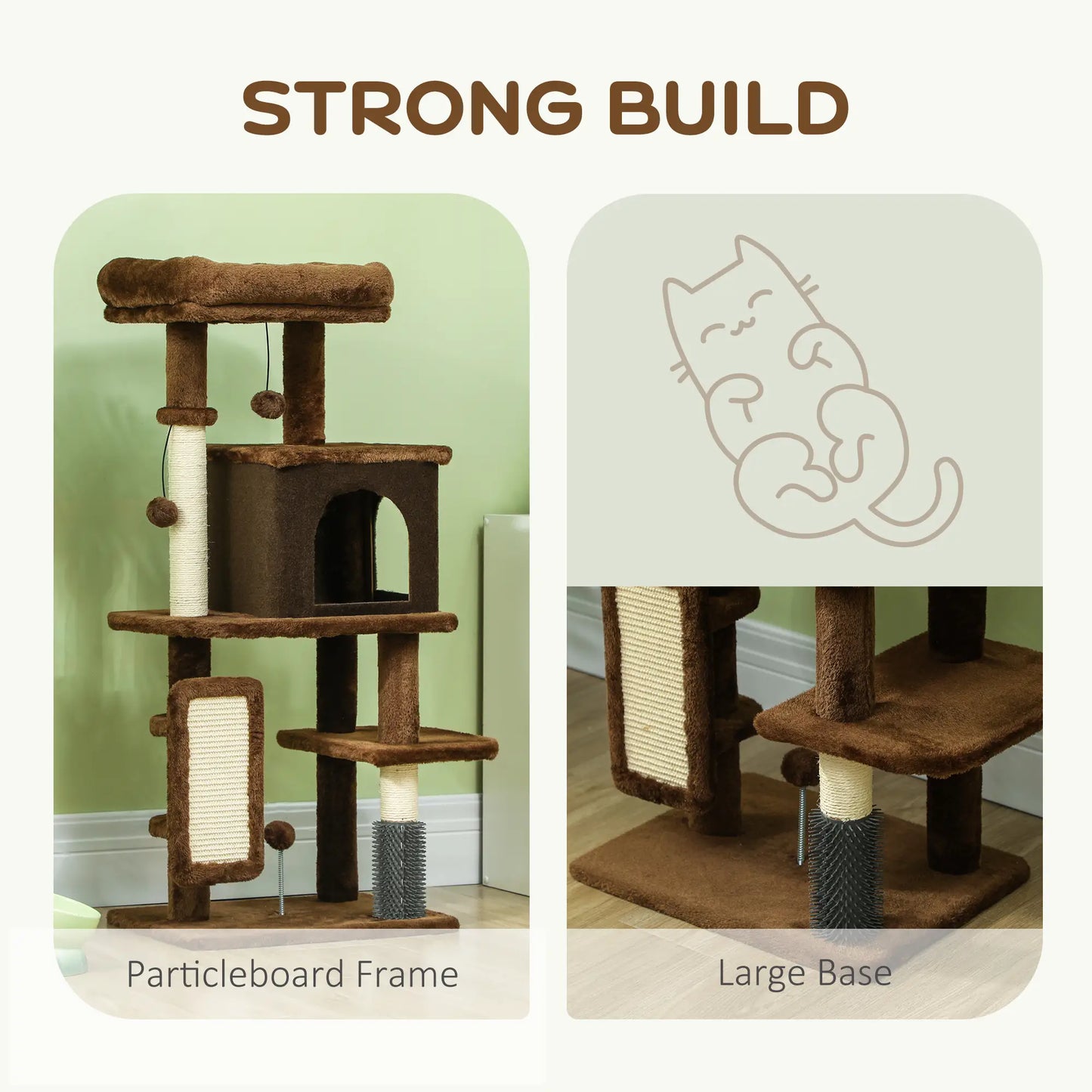 41" Cat Tree with Scratching Posts, Bed, Condo & Toys Multi-Level Cat Towers at Gallery Canada