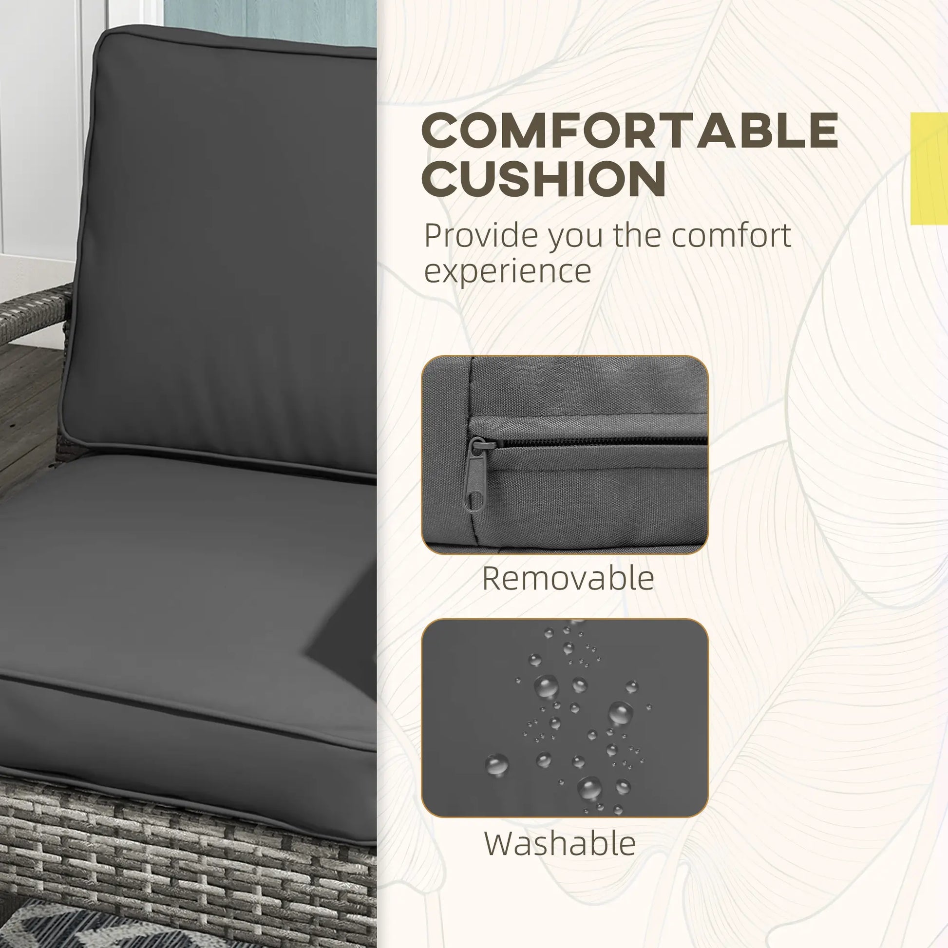 5-Piece Patio Furniture Set, Armchair, Stool, Table, Cushions, Outdoor Wicker Sofa Patio Furniture Sets at Gallery Canada