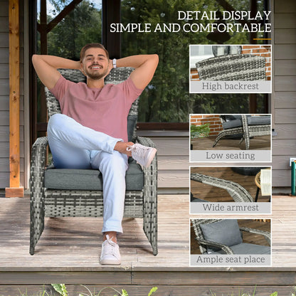 Wicker Adirondack Chair, Outdoor PE Rattan, w/ Cushions, Grey Patio Chairs at Gallery Canada