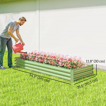 95" X 36" X 12" Galvanized Raised Garden Bed, Green Galvanized Planter Boxes at Gallery Canada