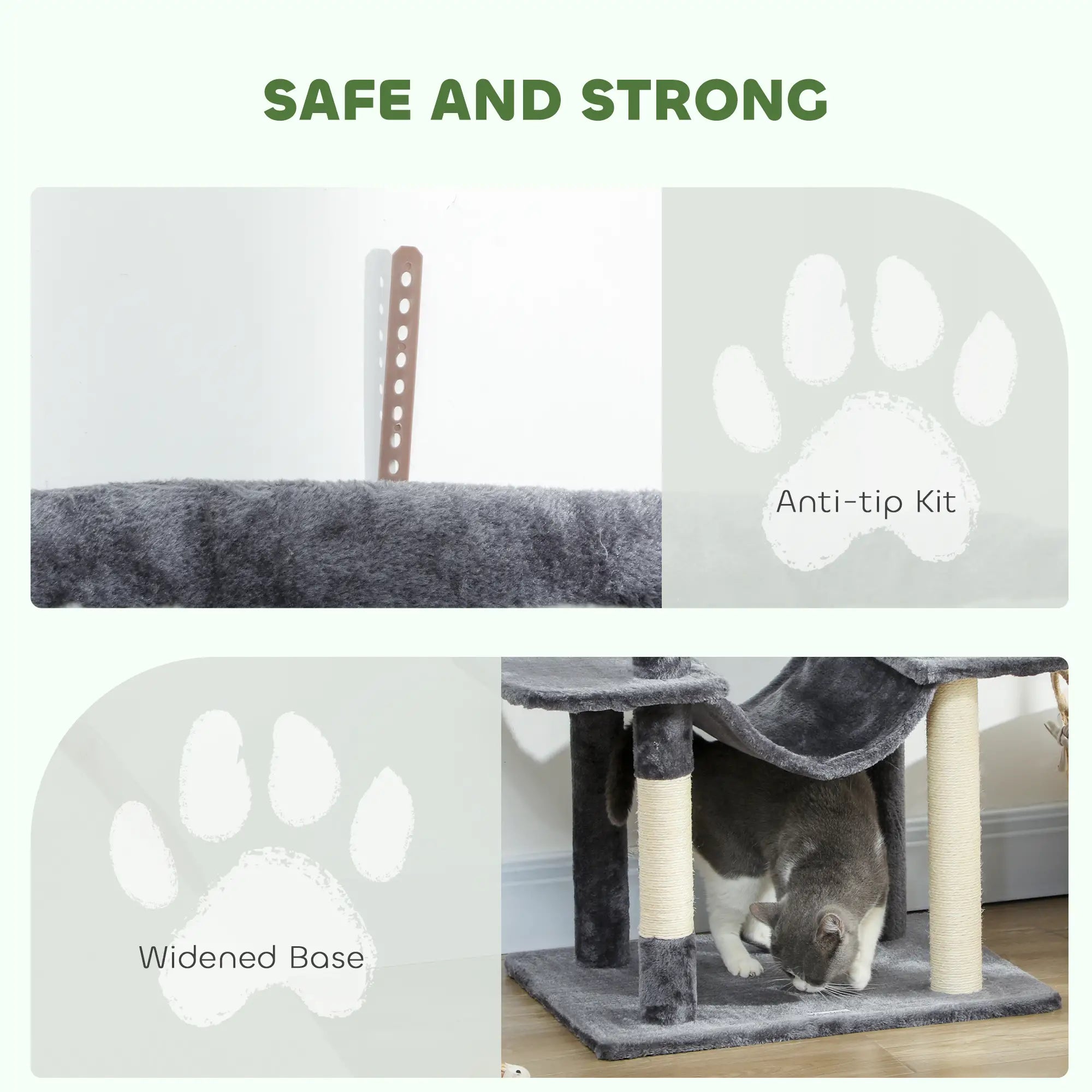 69 Inch Cat Tree, Multi-Level Tower, 2 Condos, Plush Perch, Sisal Posts, Dark Grey Cat Towers at Gallery Canada