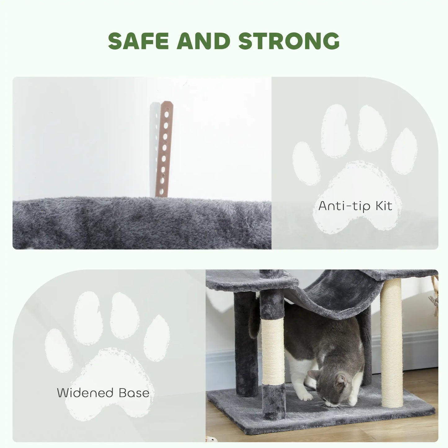 69 Inch Cat Tree, Multi-Level Tower, 2 Condos, Plush Perch, Sisal Posts, Dark Grey Cat Towers at Gallery Canada
