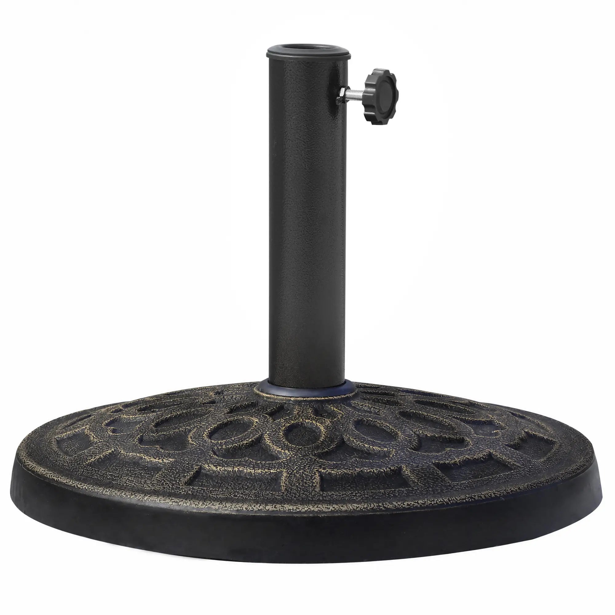 26 lbs Resin Umbrella Base, Round Market Parasol Holder, Φ1.5