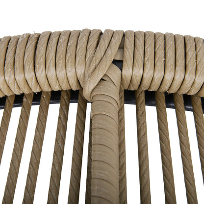 3 Pc Wicker Patio Set, Rattan Bistro with Table, Cushions, Outdoor, Coffee, White Bistro Sets at Gallery Canada