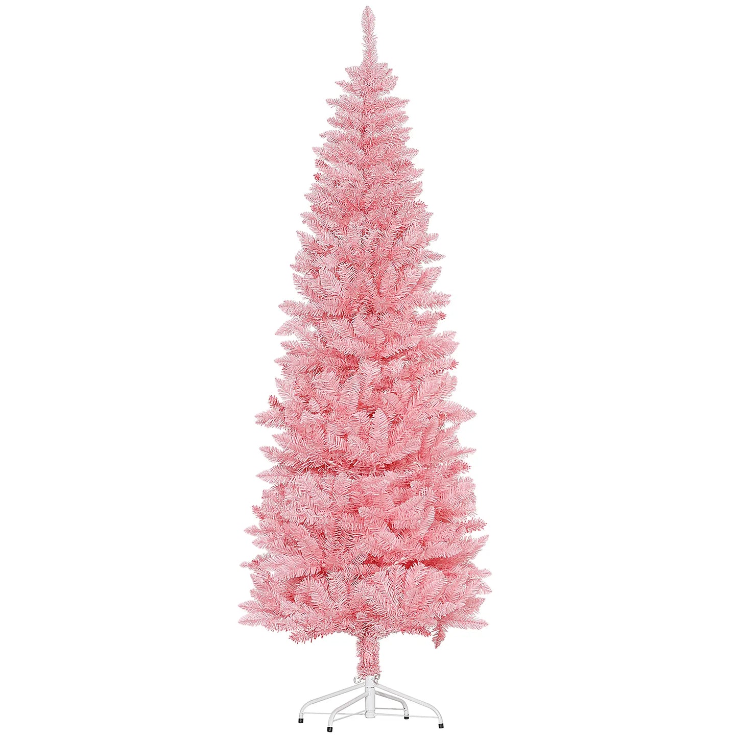 7ft Pencil Artificial Christmas Tree, 687 Branch Tips, Steel Base, Pink Pencil Christmas Trees at Gallery Canada