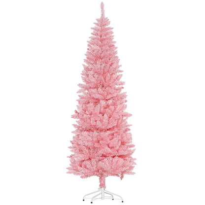 7ft Pencil Artificial Christmas Tree, 687 Branch Tips, Steel Base, Pink Pencil Christmas Trees at Gallery Canada