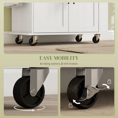 Rolling Kitchen Island with Wheels, Power Outlets, Drawer, Doors Kitchen Islands & Kitchen Carts at Gallery Canada