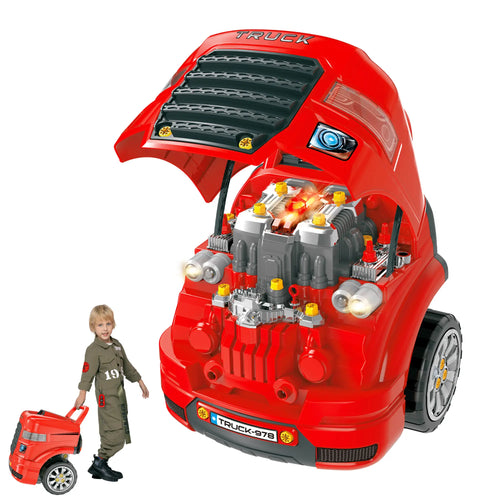 Smart Truck Engine Toy Set, Mini Car Service Station, Kids Tool Set, 3-5 Years