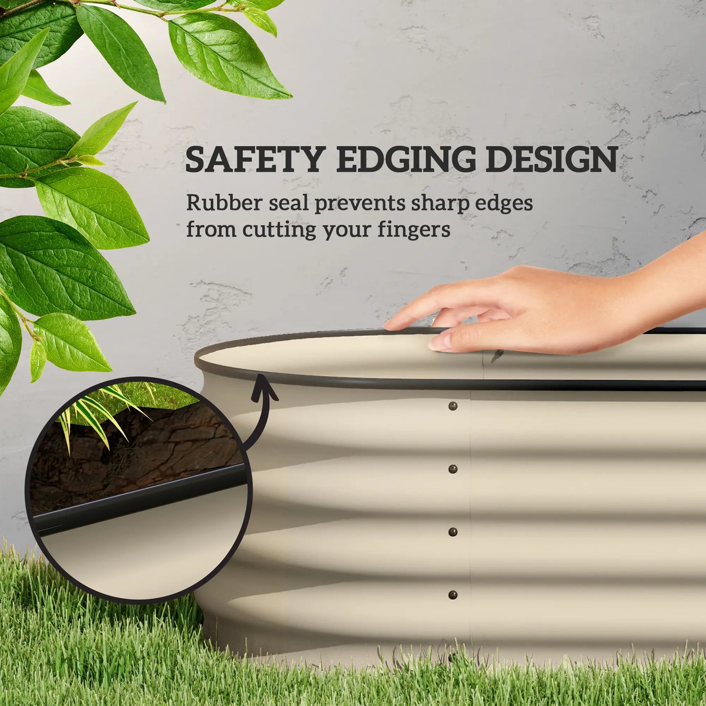 Galvanized Steel Raised Garden Bed, 8 x 2 x 1.5 FT, Cream White Galvanized Planter Boxes at Gallery Canada