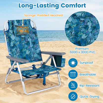 Portable Folding Beach Chairs Set of 2, Peacock Blue Beach & Lawn Chairs at Gallery Canada