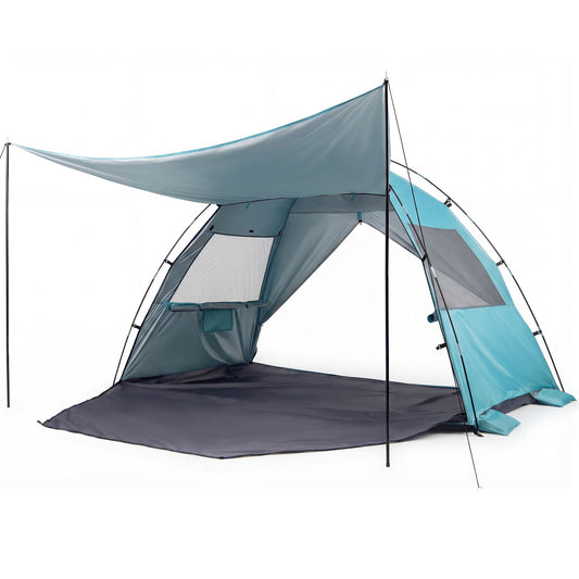 Beach Tent With Canopy, Pop-Up Easy Setup, UPF50+ Sun Protection, Blue Canopies Blue at Gallery Canada