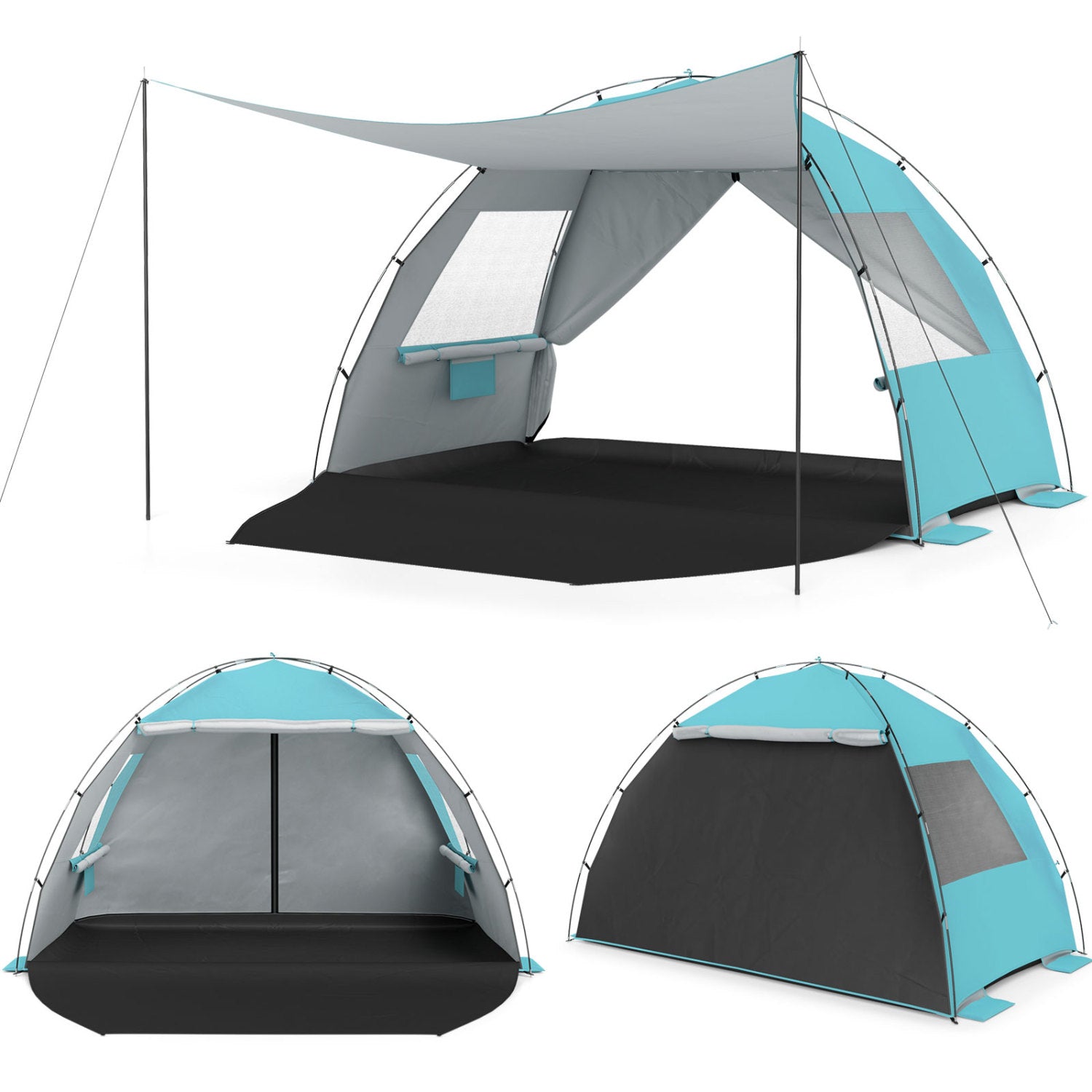 Beach Tent With Canopy, Pop-Up Easy Setup, UPF50+ Sun Protection, Blue Canopies at Gallery Canada