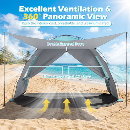 Beach Tent With Canopy, Pop-Up Easy Setup, UPF50+ Sun Protection, Blue Canopies at Gallery Canada