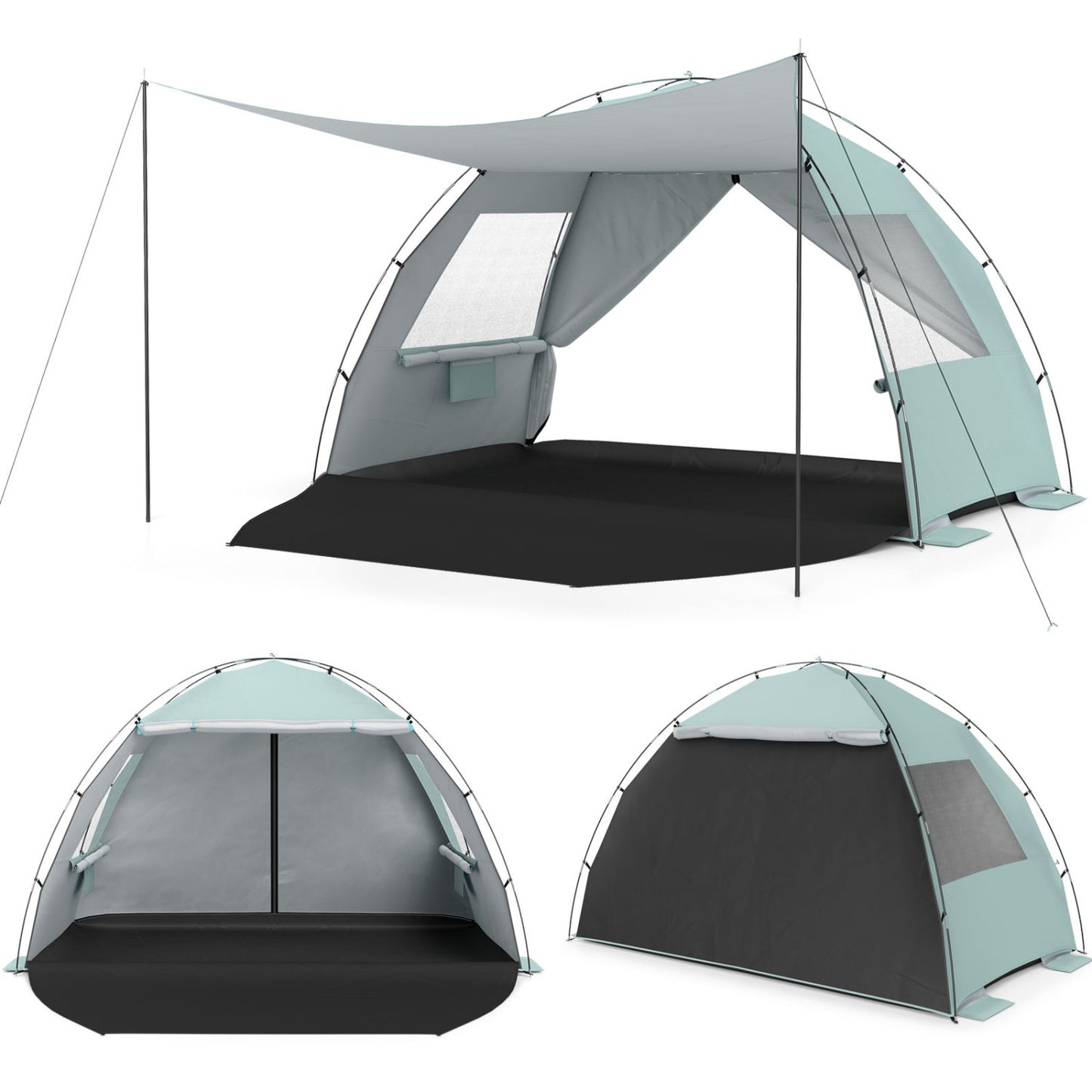 Pop-Up Beach Tent, UPF50+ Sun Shelter Canopy, Green Canopies at Gallery Canada