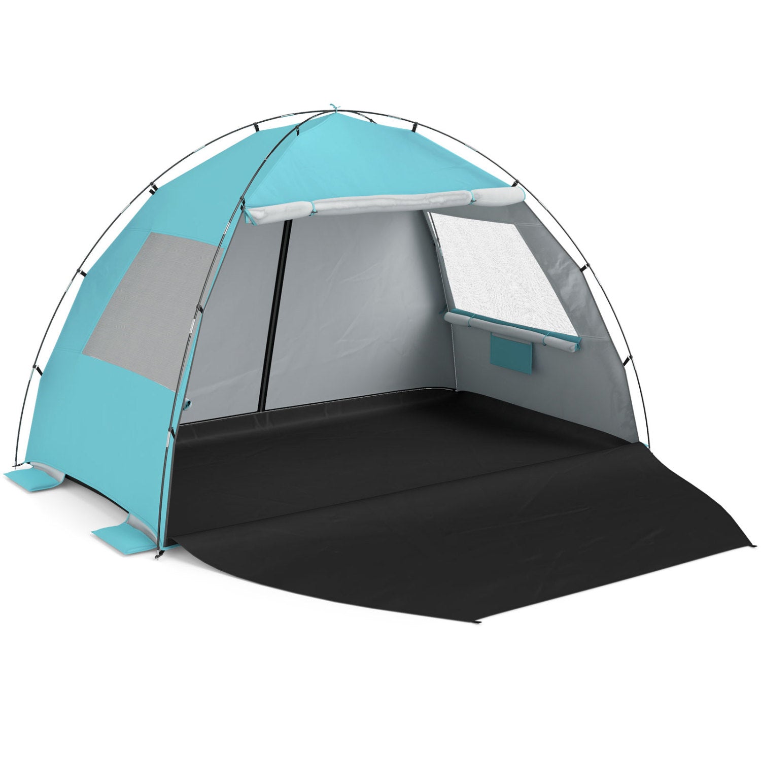 Beach Tent Sun Shelter, Canopy, Extended Floor, Vent Windows, Blue Canopies Blue at Gallery Canada