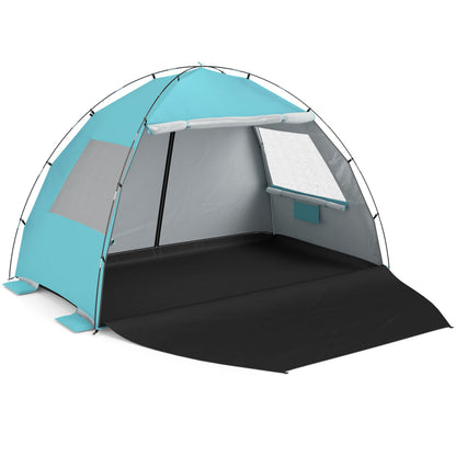 Beach Tent Sun Shelter, Canopy, Extended Floor, Vent Windows, Blue Canopies Blue at Gallery Canada