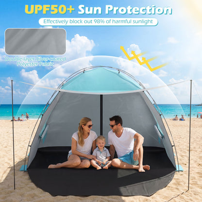 Beach Tent Sun Shelter, Canopy, Extended Floor, Vent Windows, Blue Canopies at Gallery Canada