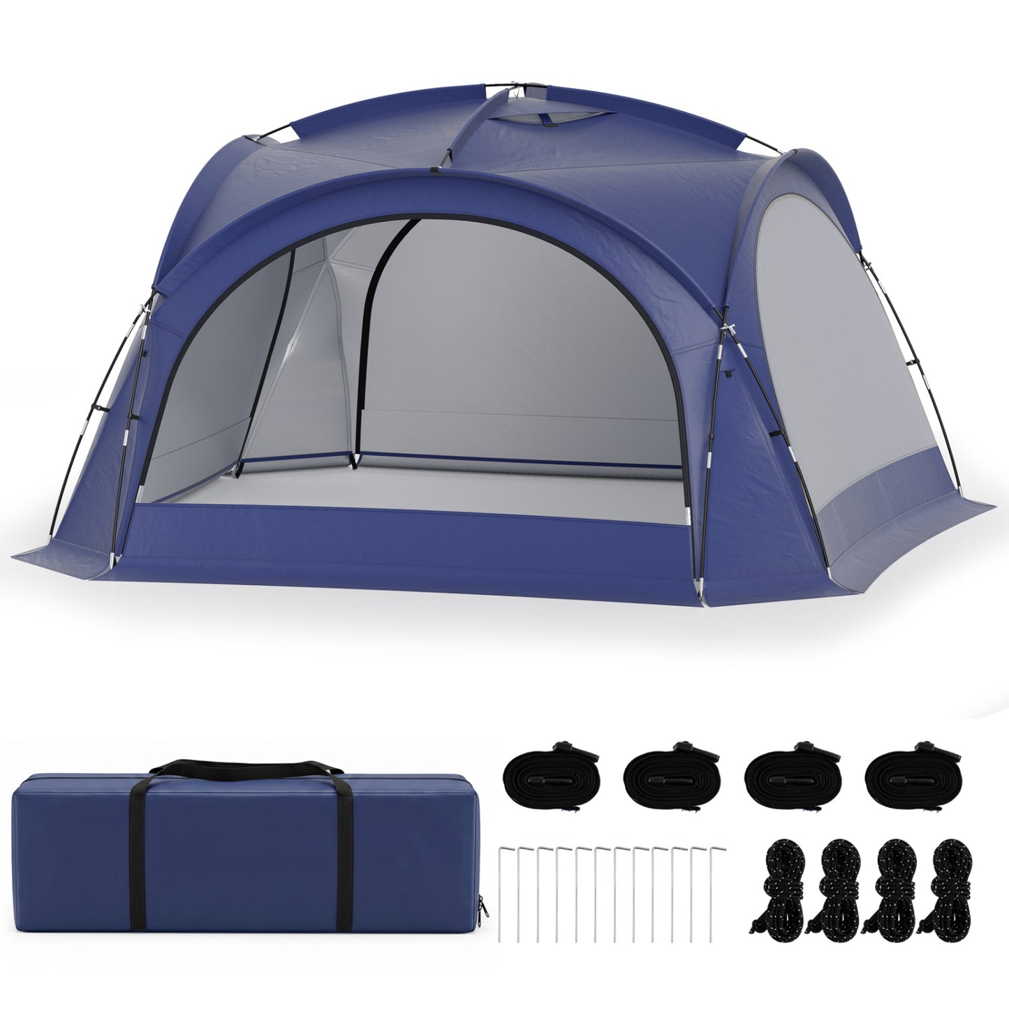 Beach Tent for 12-15 People, Easy Setup Dome Canopy, Blue