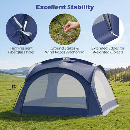 Beach Tent for 12-15 People, Easy Setup Dome Canopy, Blue