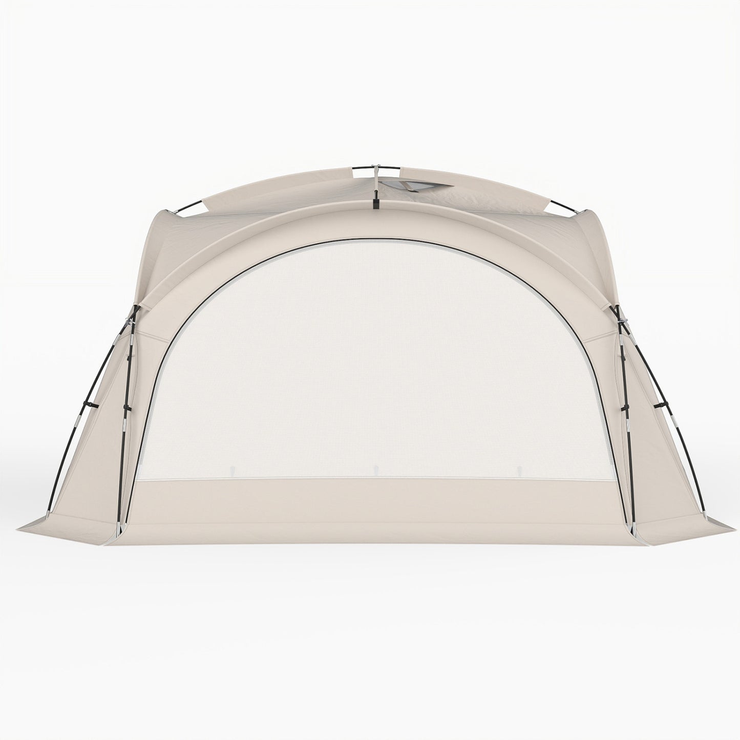 Beach Tent For 12-15 People, Dome Canopy, 4 Sidewalls, Beige