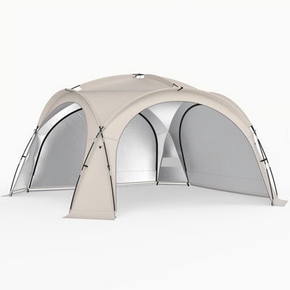 Beach Tent For 12-15 People, Dome Canopy, 4 Sidewalls, Beige