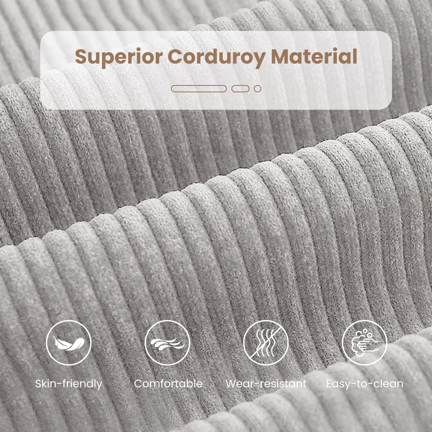 Bean Bag Chair, Accent Sofa, Corduroy Cover, Soft Sponge Filling, Gray Sofas & Loveseats at Gallery Canada