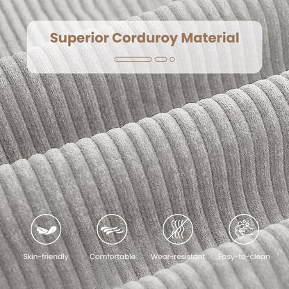 Bean Bag Chair, Accent Sofa, Corduroy Cover, Soft Sponge Filling, Gray Sofas & Loveseats at Gallery Canada