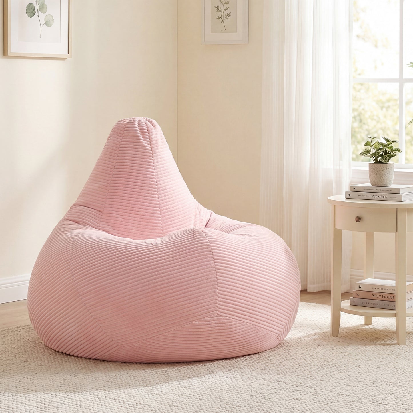 Bean Bag Chair, Accent Sofa, Corduroy Cover, Soft Sponge, Pink Sofas & Loveseats at Gallery Canada