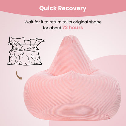 Bean Bag Chair, Accent Sofa, Corduroy Cover, Soft Sponge, Pink Sofas & Loveseats at Gallery Canada