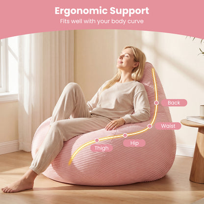 Bean Bag Chair, Accent Sofa, Corduroy Cover, Soft Sponge, Pink Sofas & Loveseats at Gallery Canada