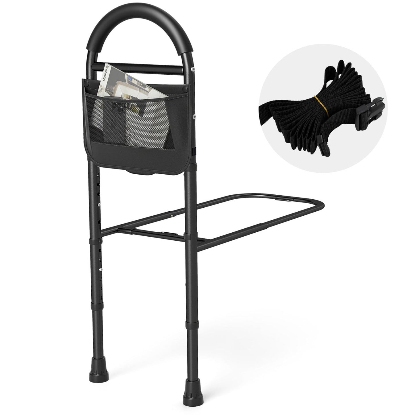 Bed Rails for Elderly, Height Adjustable Safety Railings Health Care Black at Gallery Canada