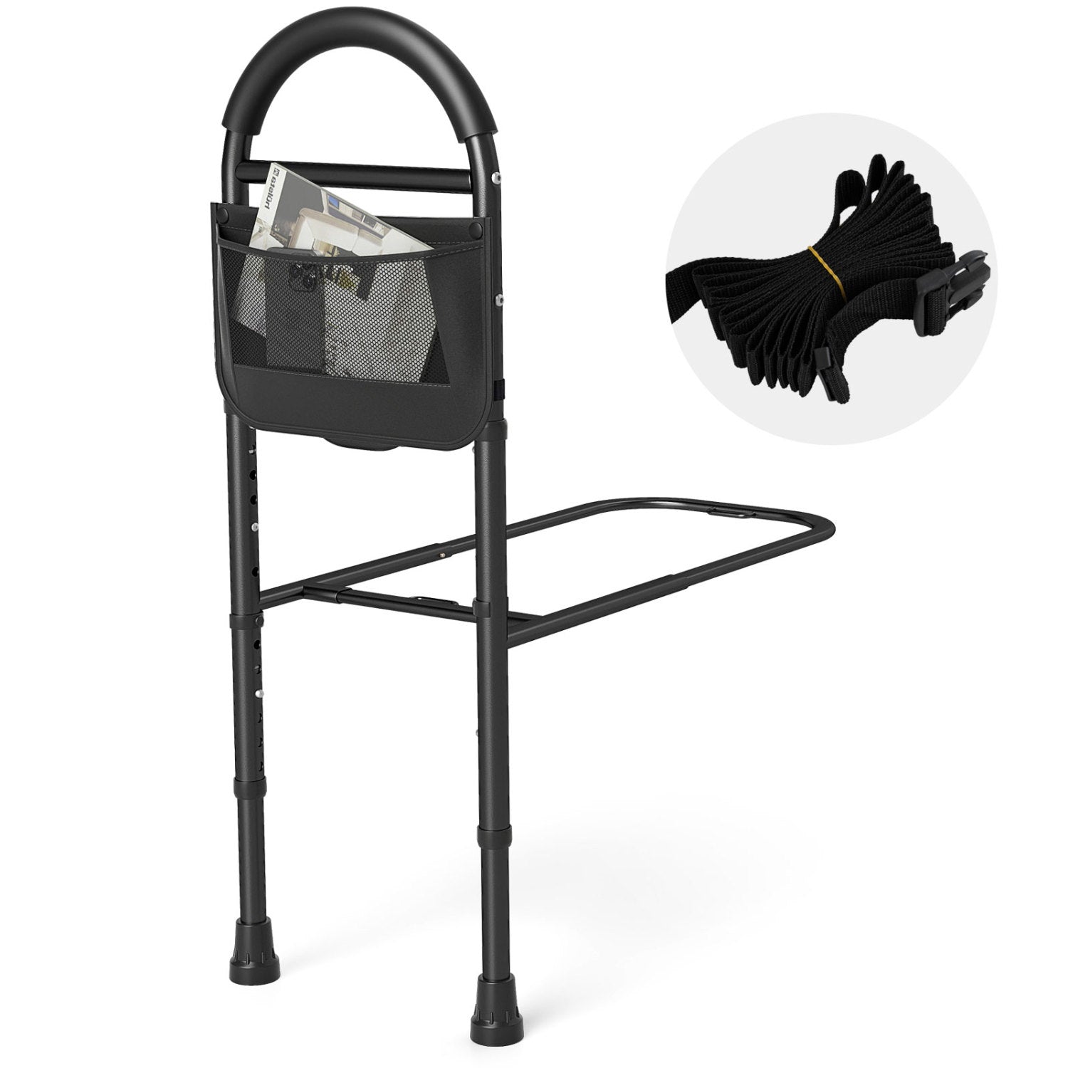 Bed Rails for Elderly, Height Adjustable Safety Railings Health Care Black at Gallery Canada