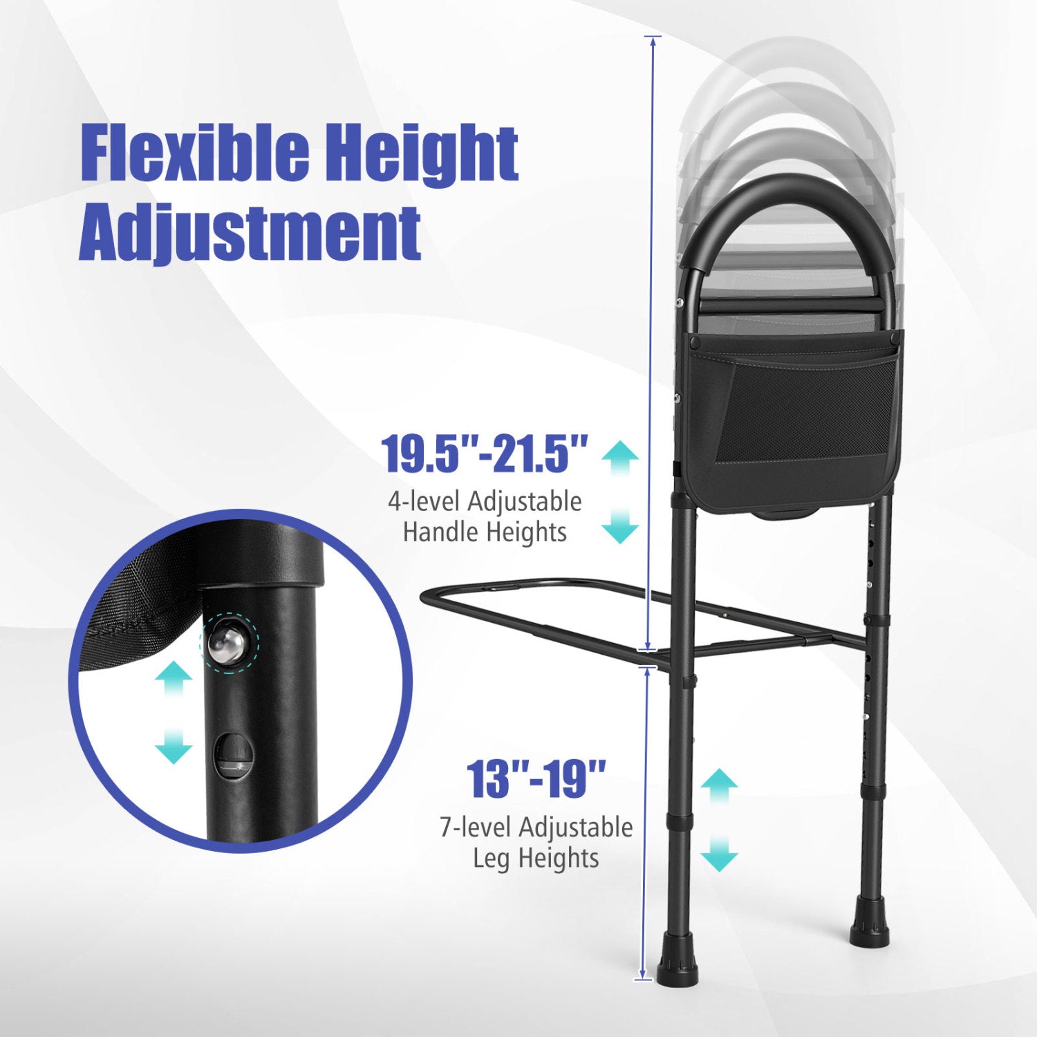 Bed Rails for Elderly, Height Adjustable Safety Railings Health Care at Gallery Canada