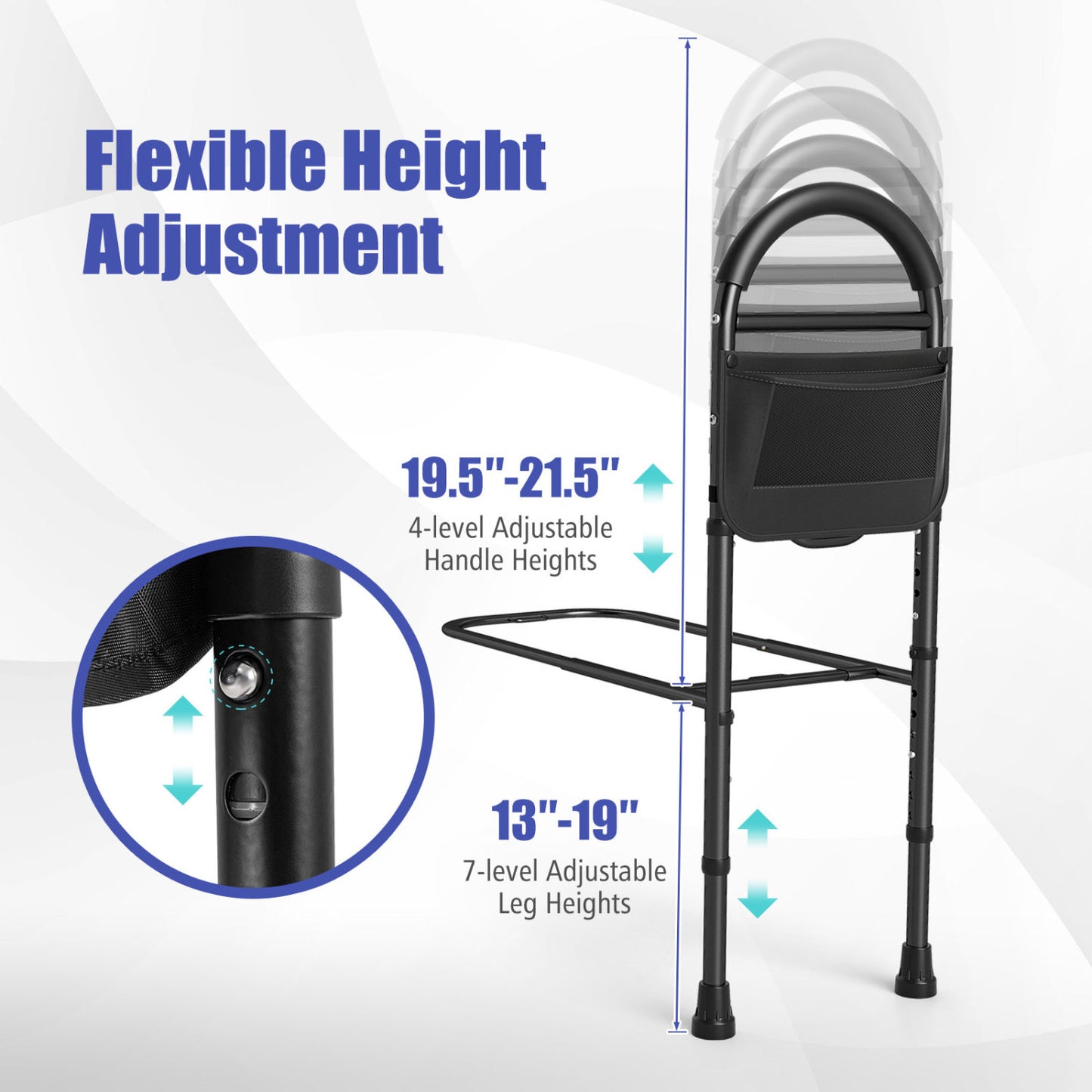 Bed Rails for Elderly, Height Adjustable Safety Railings Health Care at Gallery Canada