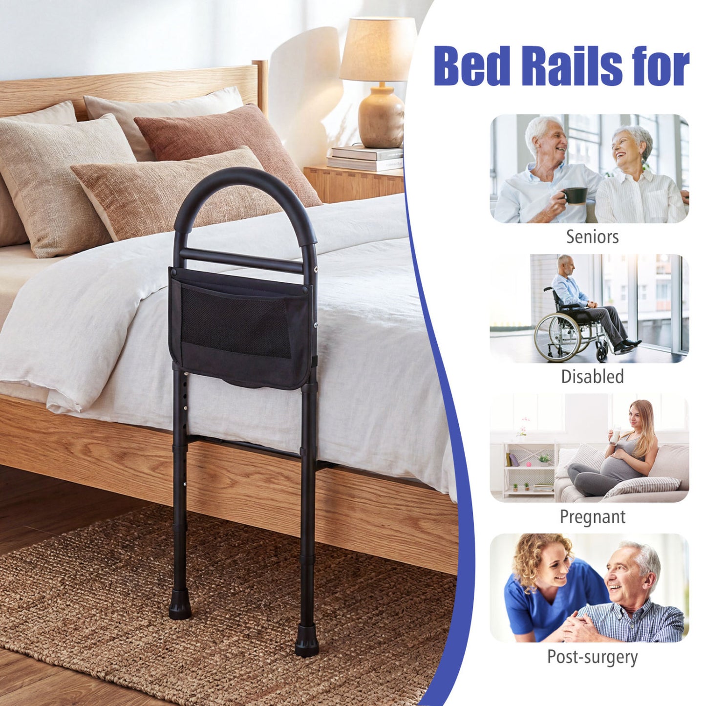 Bed Rails for Elderly, Height Adjustable Safety Railings Health Care at Gallery Canada