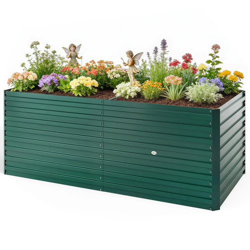 5' x 3' x 2' Raised Garden Bed, Galvanized Planter Box, Green