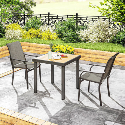 Patio Chairs Set of 2, High Backrest, for Backyard, Garden, Brown Bistro Sets at Gallery Canada