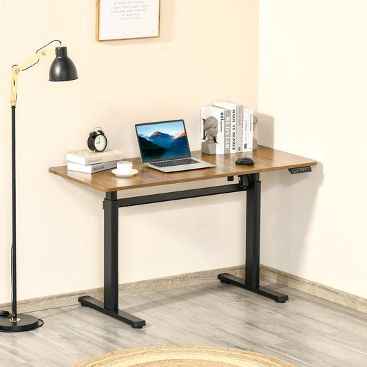 55" Electric Height Adjustable Standing Desk Sit Stand Desk with Large Desktop, Motor, Stand up Desk for Home Office, Natural - Gallery Canada