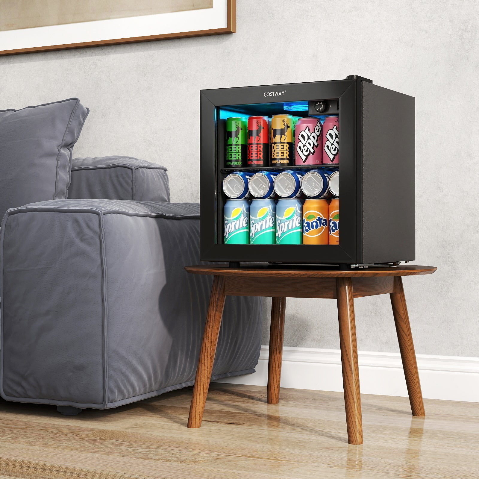 Mini Beverage Refrigerator, 1.3 Cu. Ft., 12 Bottles 55 Cans, Black Wine & Beverage Coolers at Gallery Canada
