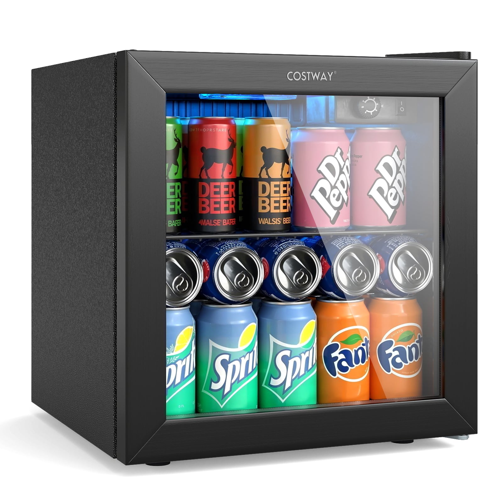 Mini Beverage Refrigerator, 1.3 Cu. Ft., 12 Bottles 55 Cans, Black Wine & Beverage Coolers at Gallery Canada